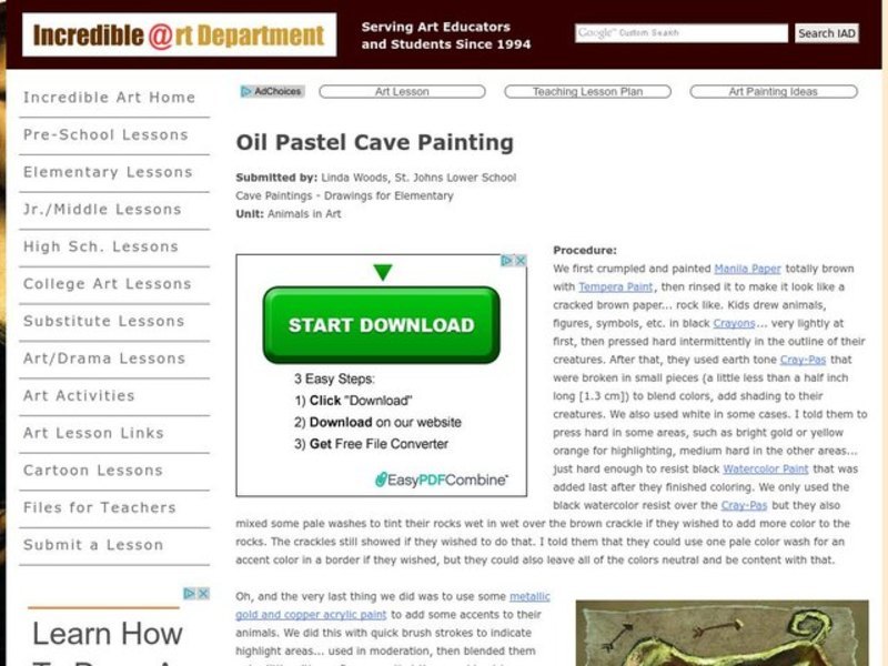 Cave Painting Lesson Plan Cave Painting Lesson Plan