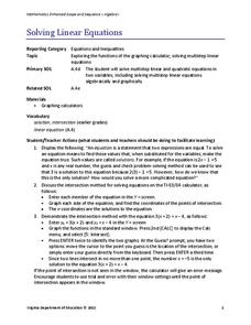 Solving Linear Equations Lesson Plan Solving Linear Equations Lesson Plan