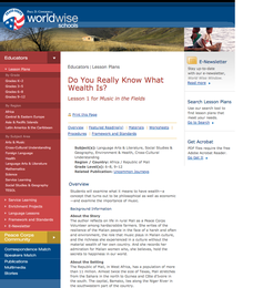 Do You Really Know What Wealth Is? Lesson Plan Do You Really Know What Wealth Is? Lesson Plan