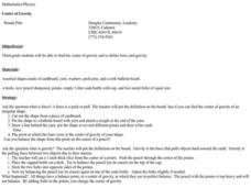 Center of Gravity Lesson Plan Center of Gravity Lesson Plan