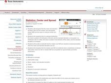 Center and Spread Lesson Plan Center and Spread Lesson Plan