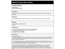 Central Tendency Lesson Plan Central Tendency Lesson Plan