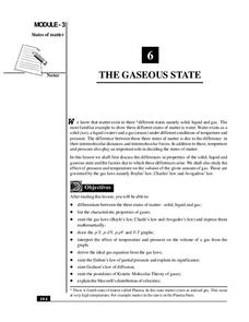 The Gaseous State Handout The Gaseous State Handout