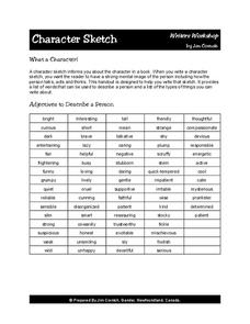 Character Sketch Lesson Plan Character Sketch Lesson Plan