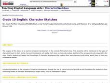 Character Sketches Lesson Plan Character Sketches Lesson Plan