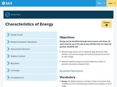 Characteristics of Energy Lesson Plan Characteristics of Energy Lesson Plan