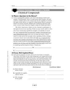 Chemical Compounds Worksheet Chemical Compounds Worksheet
