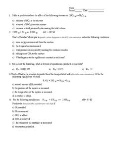 Chemical Reactions Worksheet Chemical Reactions Worksheet