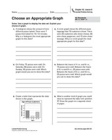 Choose an Appropriate Graph Worksheet Choose an Appropriate Graph Worksheet