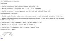 Circumference and Area Worksheet Circumference and Area Worksheet