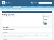 Citing Sources Lesson Plan Citing Sources Lesson Plan