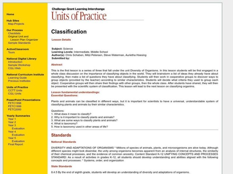 Classification Lesson Plan Classification Lesson Plan