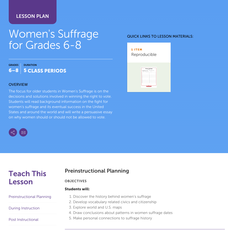 Women's Suffrage for Grades 6–8 Lesson Plan Women's Suffrage for Grades 6–8 Lesson Plan
