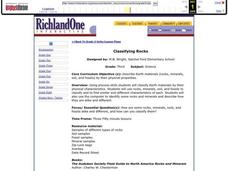 Classifying Rocks Lesson Plan Classifying Rocks Lesson Plan