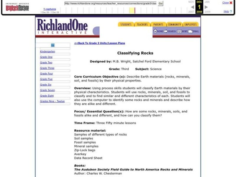 Classifying Rocks Lesson Plan Classifying Rocks Lesson Plan