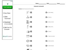 Classroom Commands Worksheet Classroom Commands Worksheet