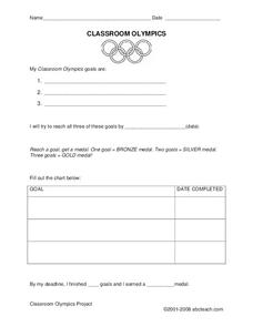 Classroom Olympics Worksheet Classroom Olympics Worksheet