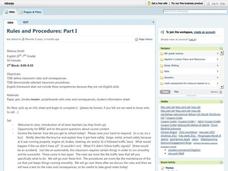 Classroom Rules and Procedures Lesson Plan Classroom Rules and Procedures Lesson Plan