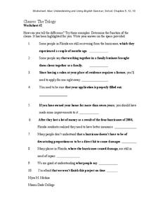 Clauses: The Trilogy Worksheet Clauses: The Trilogy Worksheet