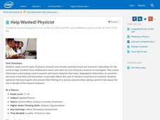 Help Wanted! Physicist Unit Plan Help Wanted! Physicist Unit Plan