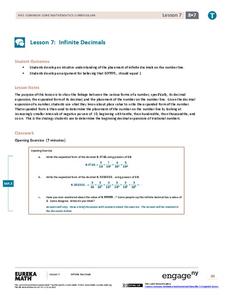 Infinite Decimals Lesson Plan Infinite Decimals Lesson Plan