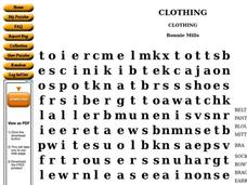Clothing Worksheet Clothing Worksheet