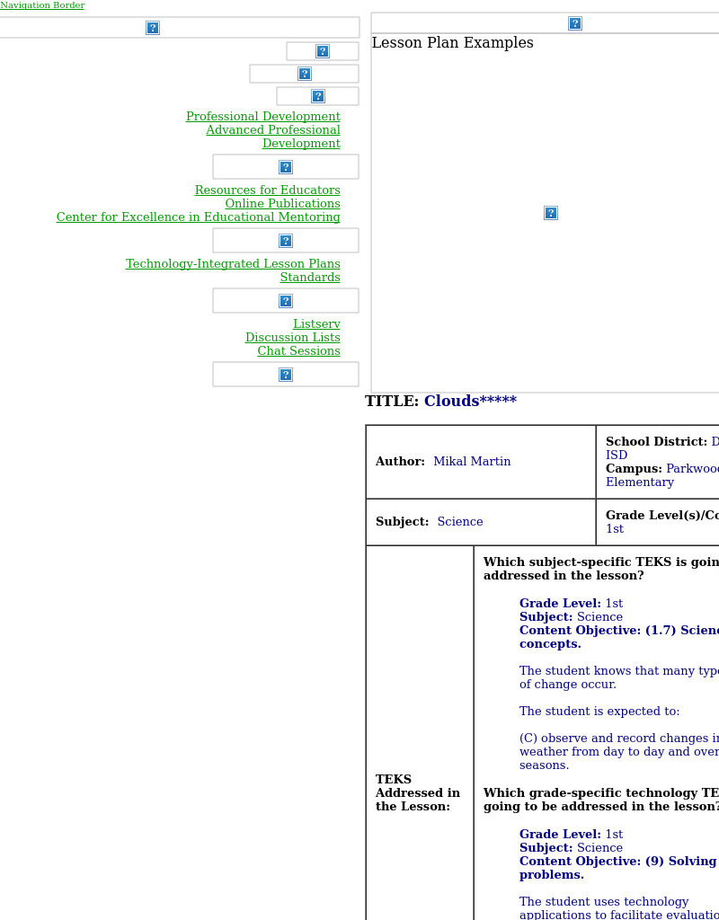 Clouds Lesson Plan Clouds Lesson Plan