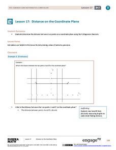 Distance on the Coordinate Plane Lesson Plan Distance on the Coordinate Plane Lesson Plan