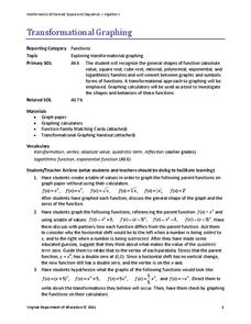 Transformational Graphing Lesson Plan Transformational Graphing Lesson Plan