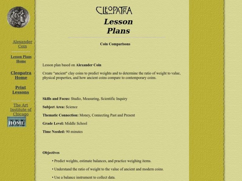Coin Comparisons Lesson Plan Coin Comparisons Lesson Plan