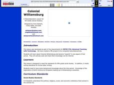 Colonial Williamsburg Lesson Plan Colonial Williamsburg Lesson Plan