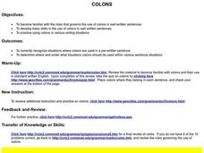 Colons Lesson Plan Colons Lesson Plan