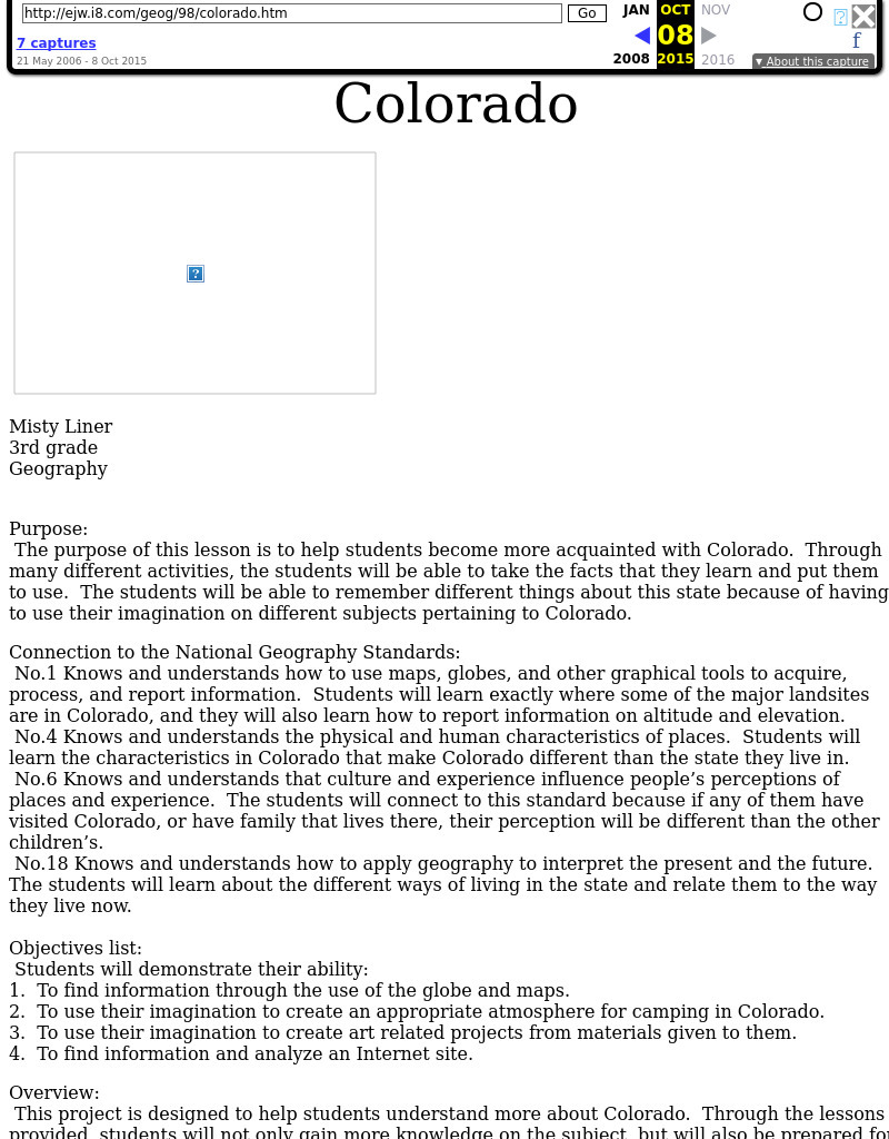 Colorado Lesson Plan Colorado Lesson Plan