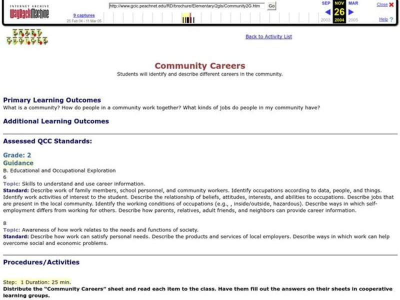 Community Careers Lesson Plan Community Careers Lesson Plan