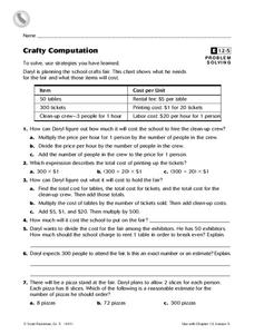 Crafty Computation Worksheet Crafty Computation Worksheet