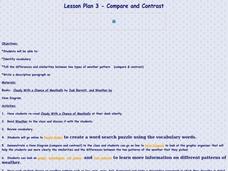Compare and Contrast Lesson Plan Compare and Contrast Lesson Plan