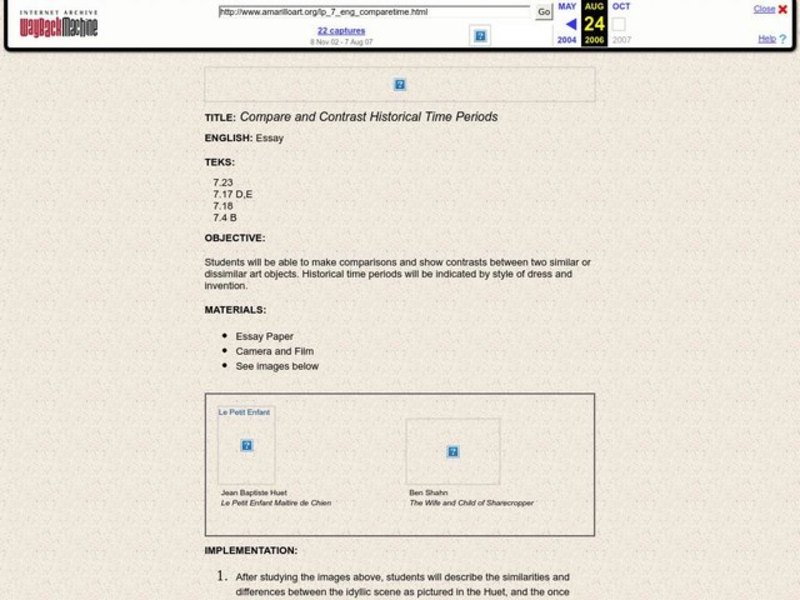 Compare and Contrast Historical Time Periods Lesson Plan Compare and Contrast Historical Time Periods Lesson Plan