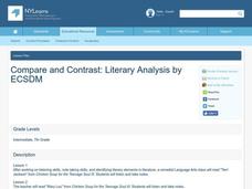 Compare and Contrast: Literary Analysis Lesson Plan Compare and Contrast: Literary Analysis Lesson Plan