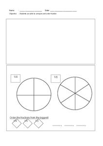 Compare and Order Fractions Worksheet Compare and Order Fractions Worksheet