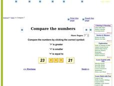 Compare the numbers Interactive Compare the numbers Interactive