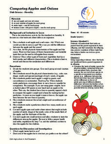 Comparing Apples and Onions Lesson Plan Comparing Apples and Onions Lesson Plan