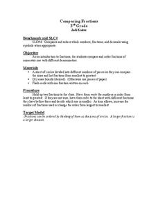 Comparing Fractions Lesson Plan Comparing Fractions Lesson Plan