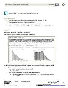 Comparing Distributions Lesson Plan Comparing Distributions Lesson Plan
