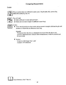 Comparing Measurements Lesson Plan Comparing Measurements Lesson Plan