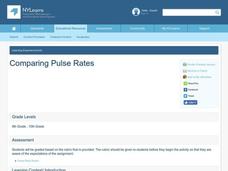Comparing Pulse Rates Lesson Plan Comparing Pulse Rates Lesson Plan