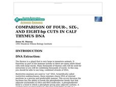 Comparison of Four-, Six-, And Eight-bp Cuts in Calf Thymus Dna Lesson Plan Comparison of Four-, Six-, And Eight-bp Cuts in Calf Thymus Dna Lesson Plan