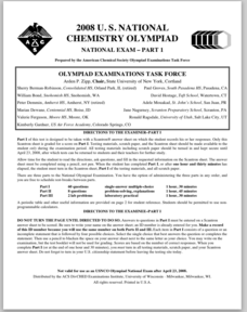 2008 U.S. National Chemistry Olympiad Part I Assessment 2008 U.S. National Chemistry Olympiad Part I Assessment