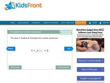 Complete the Number Sentences Interactive Complete the Number Sentences Interactive