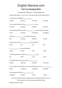 Complete the Sentences Worksheet Complete the Sentences Worksheet