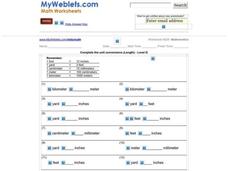 Complete the Unit Conversions Worksheet Complete the Unit Conversions Worksheet